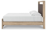Hollymount Tan King Upholstered Platform Bed (Online Special Price)