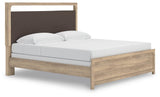 Hollymount Tan King Upholstered Panel Bed