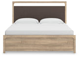 Hollymount Tan King Upholstered Panel Bed (Online Special Price)