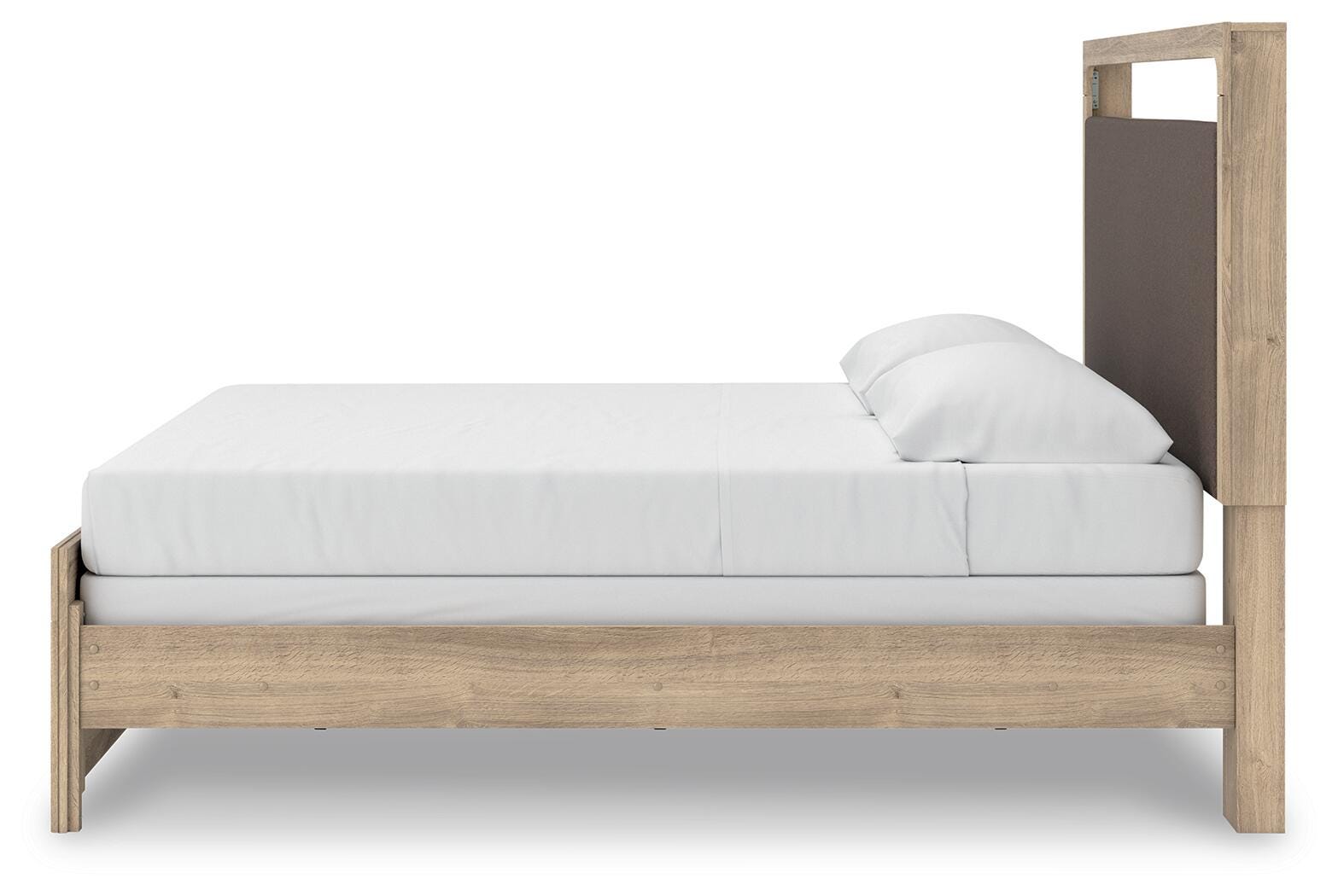 Hollymount Tan King Upholstered Panel Bed (Online Special Price)