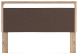 Hollymount Tan/Brown King Upholstered Panel Headboard (Online Special Price)