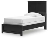 Maribel Black Twin Panel Bed and Nightstand (Online Special Price)
