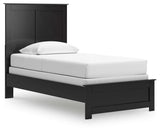 Maribel Black Twin Panel Bed and Nightstand (Online Special Price)