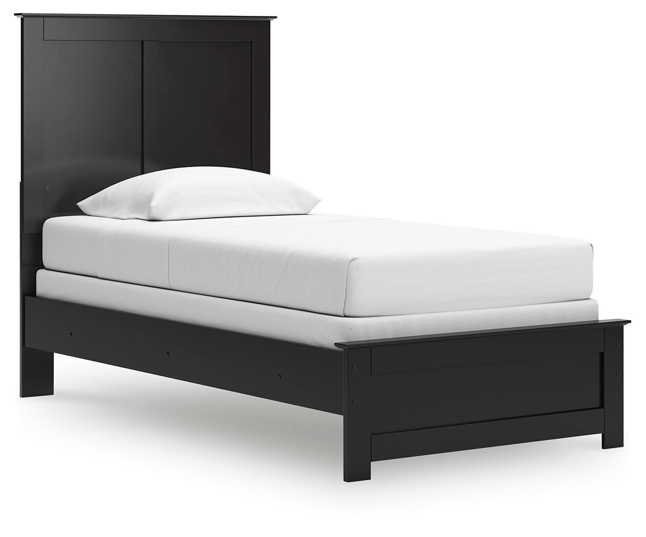 Maribel Black Twin Panel Bed and Nightstand (Online Special Price)