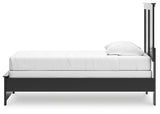 Maribel Black Twin Panel Bed and Nightstand (Online Special Price)