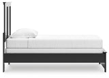 Maribel Black Twin Panel Bed and Nightstand (Online Special Price)