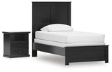 Maribel Black Twin Panel Bed and Nightstand (Online Special Price)