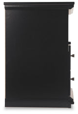 Maribel Black Twin Panel Bed and Nightstand (Online Special Price)