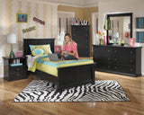 Maribel Black Twin Panel Bed, Dresser, Mirror, Chest and Nightstand (Online Special Price)