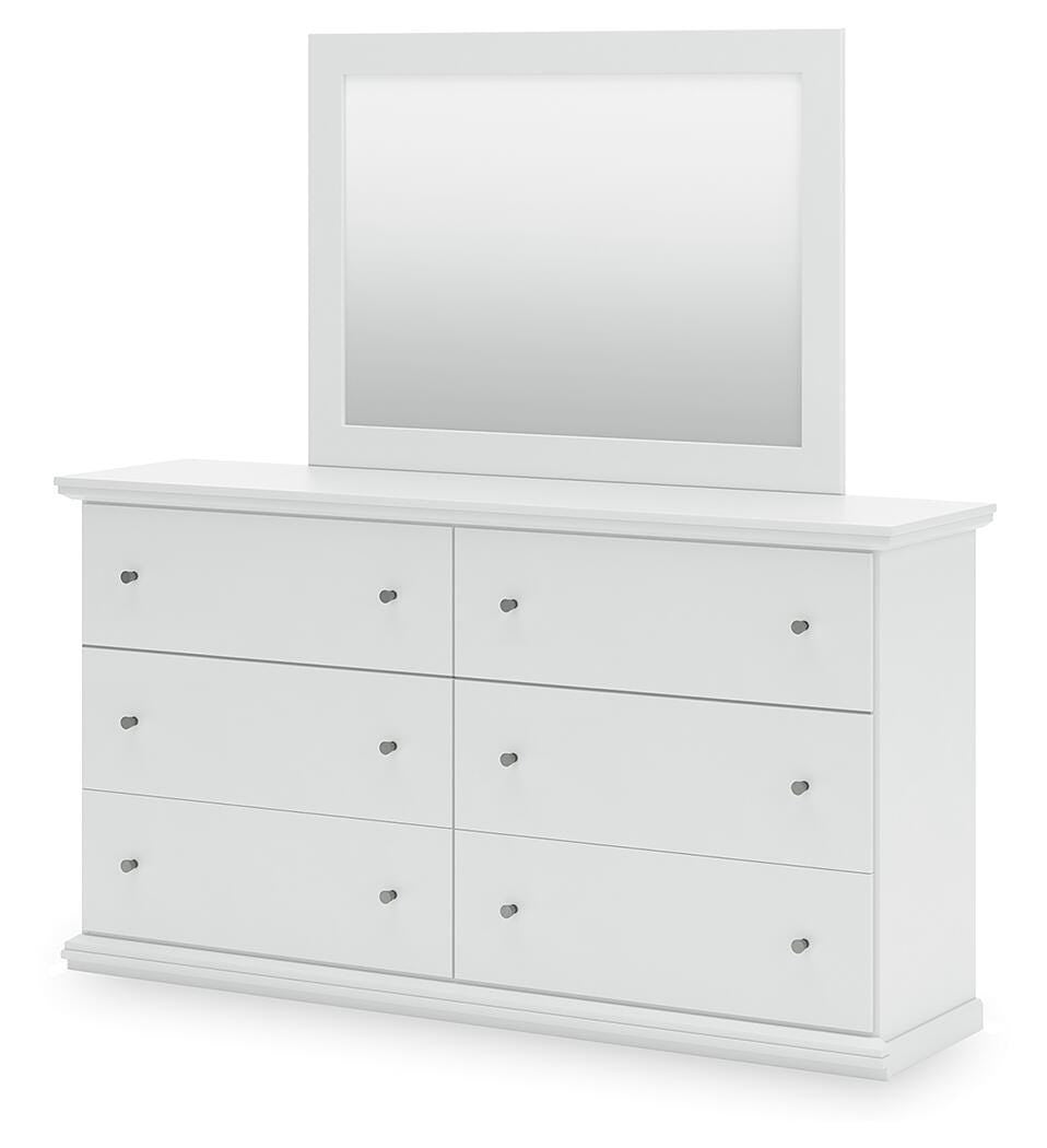 Bostwick Shoals White Twin Panel Bed, Dresser, Mirror and Nightstand