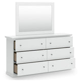 Bostwick Shoals White Twin Panel Bed, Dresser, Mirror and Nightstand