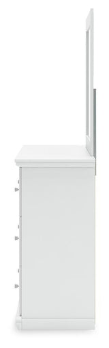 Bostwick Shoals White Twin Panel Bed, Dresser, Mirror and Nightstand