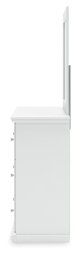Bostwick Shoals White Twin Panel Bed, Dresser, Mirror and Nightstand