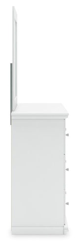 Bostwick Shoals White Twin Panel Bed, Dresser, Mirror and Nightstand