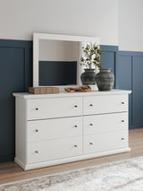 Bostwick Shoals White Twin Panel Bed, Dresser, Mirror and Nightstand