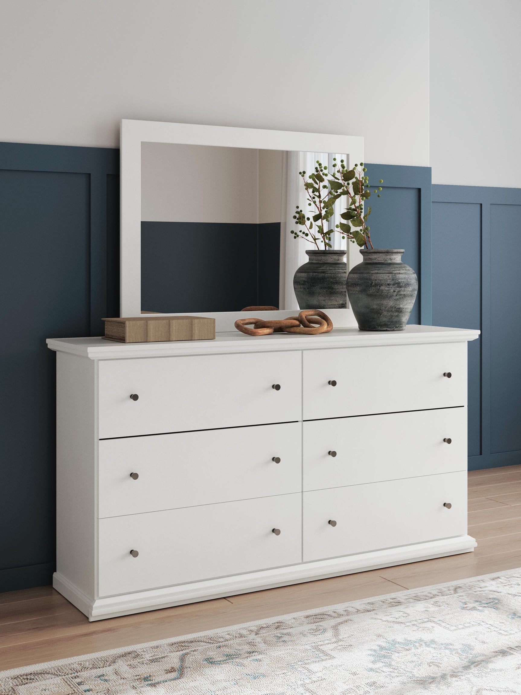 Bostwick Shoals White Twin Panel Bed, Dresser, Mirror and Nightstand