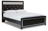 Kaydell Black Queen Upholstered Panel Platform Bed - Ornate Home