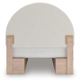 Shapella Tan/White Full Upholstered Panel Bed with 2 Under Bed Storage Units (Online Special Price)