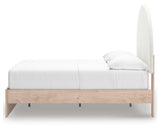 Shapella Tan/White Full Upholstered Panel Bed