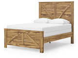 Branstony Brown Queen Crossbuck Panel Bed