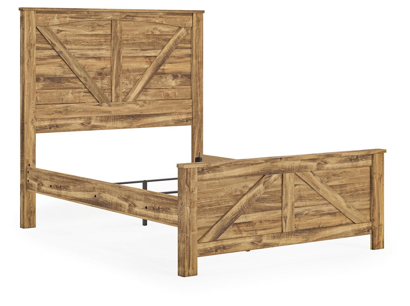 Branstony Brown Queen Crossbuck Panel Bed