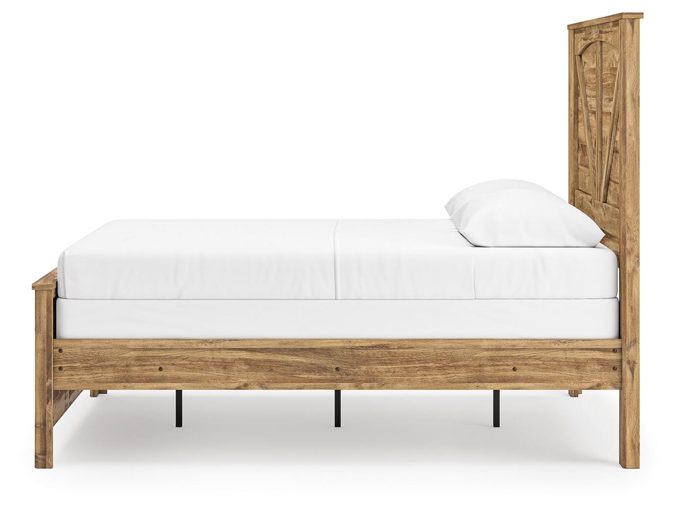 Branstony Brown Queen Crossbuck Panel Bed