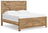 Branstony Brown King Crossbuck Panel Bed (Online Special Price)