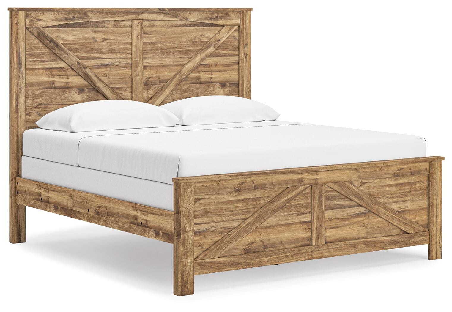 Branstony Brown King Crossbuck Panel Bed