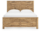 Branstony Brown King Crossbuck Panel Bed (Online Special Price)