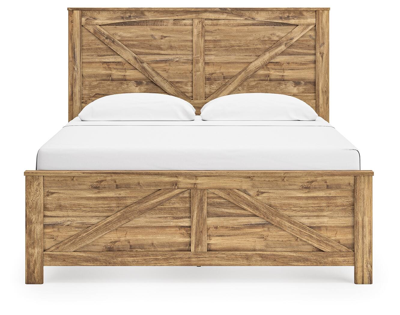 Branstony Brown King Crossbuck Panel Bed (Online Special Price)