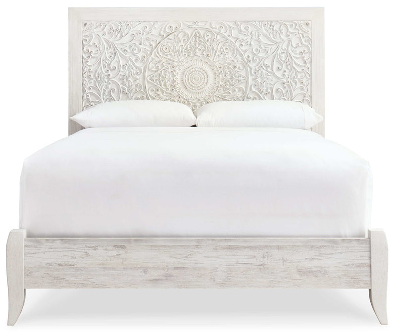Paxberry Whitewash Queen Panel Bed - Ornate Home