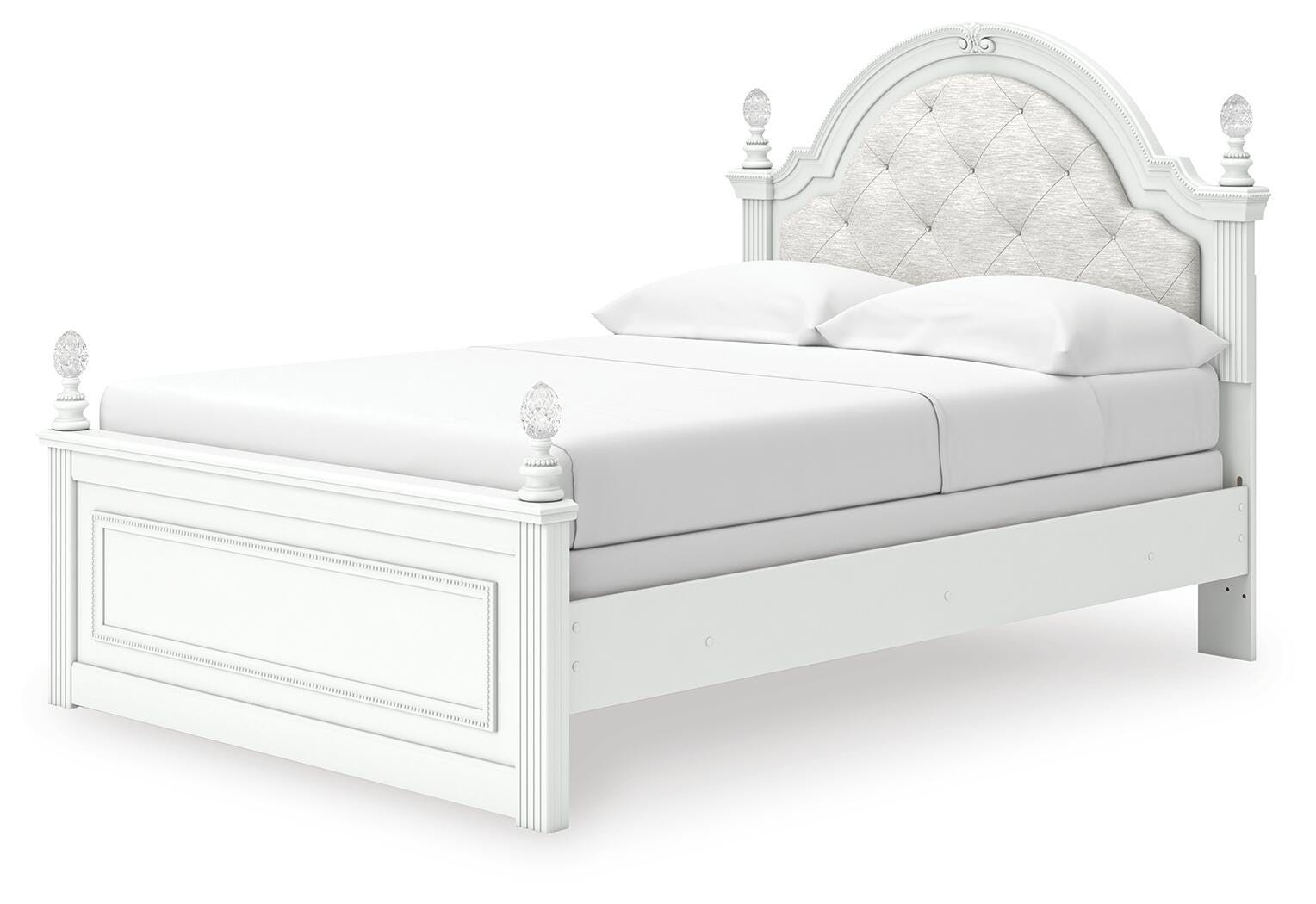 Maylilly White Full Upholstered Panel Bed