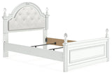 Maylilly White Full Upholstered Panel Bed