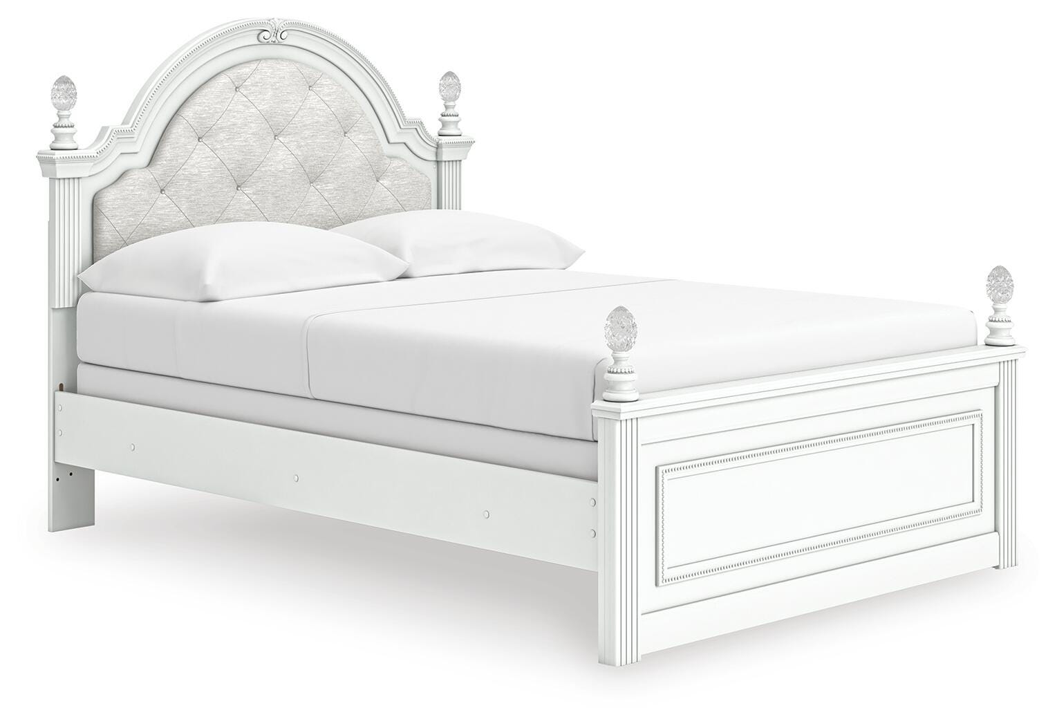 Maylilly White Full Upholstered Panel Bed