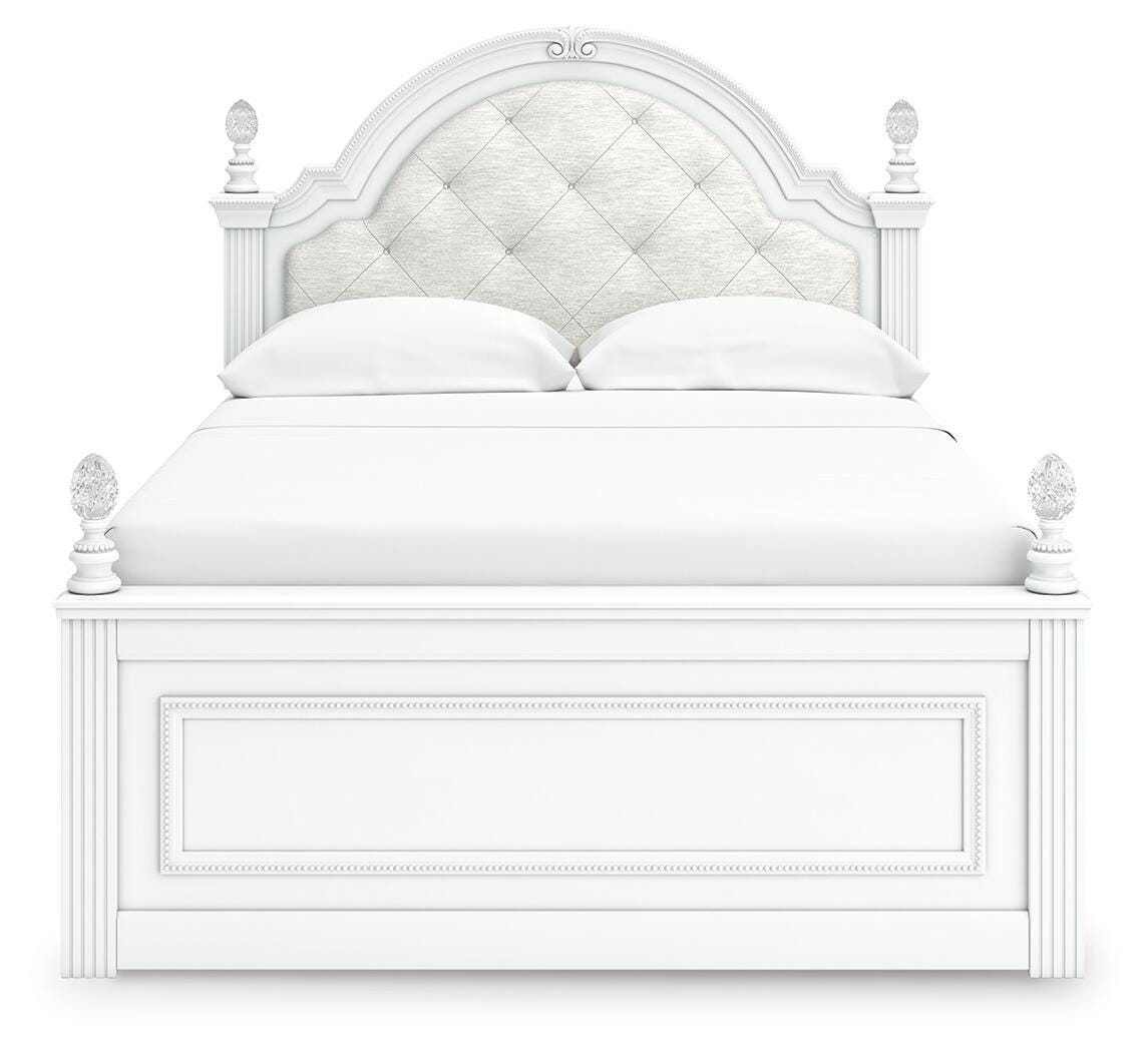 Maylilly White Full Upholstered Panel Bed