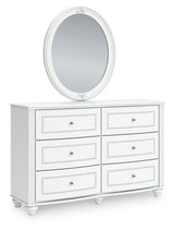 Maylilly White Dresser and Mirror