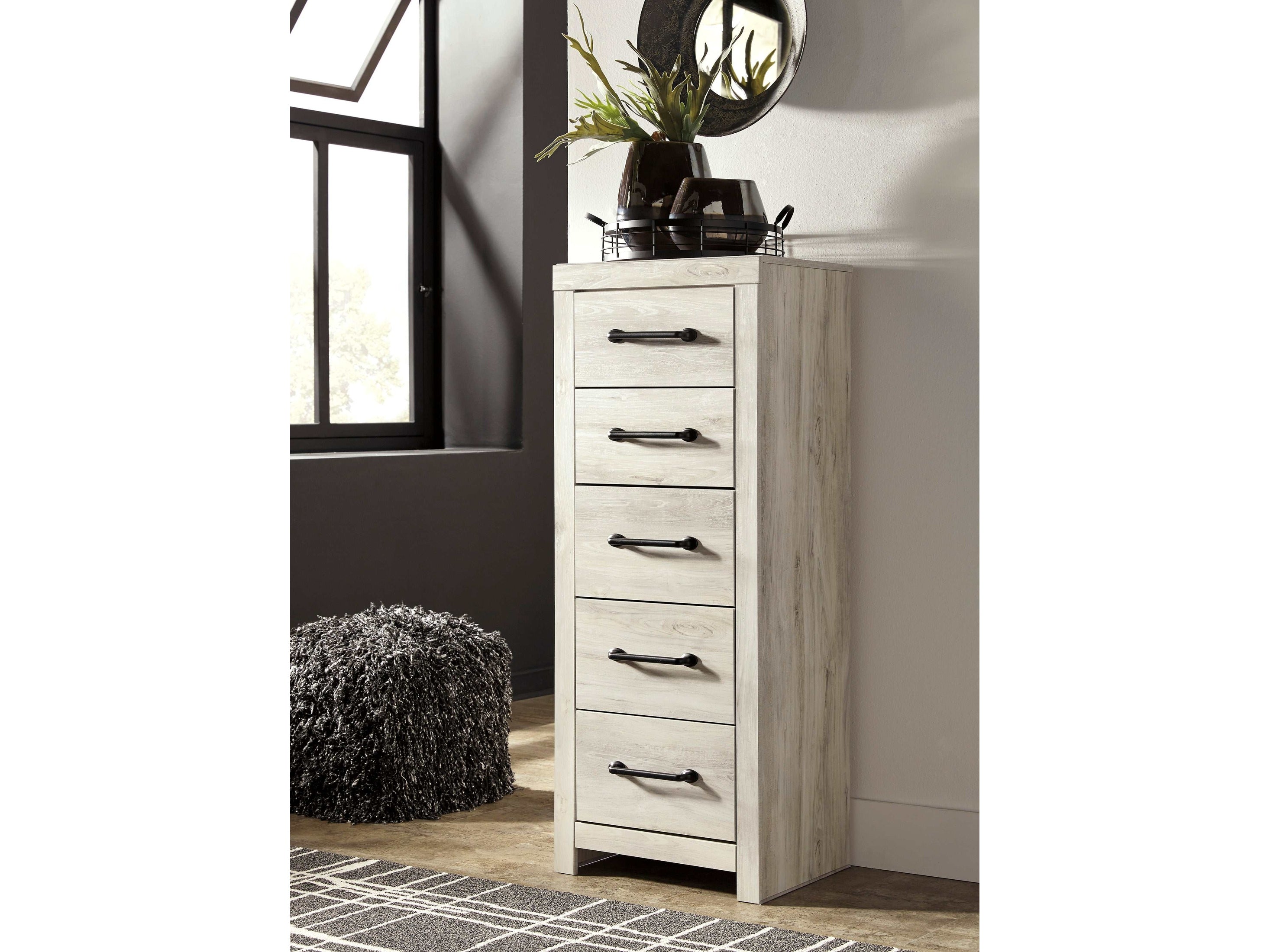 Cambeck Whitewash Narrow Chest of Drawers - Ornate Home