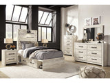 Cambeck Whitewash Twin Panel Bedroom Set w/ 4 Storage Drawers - Ornate Home