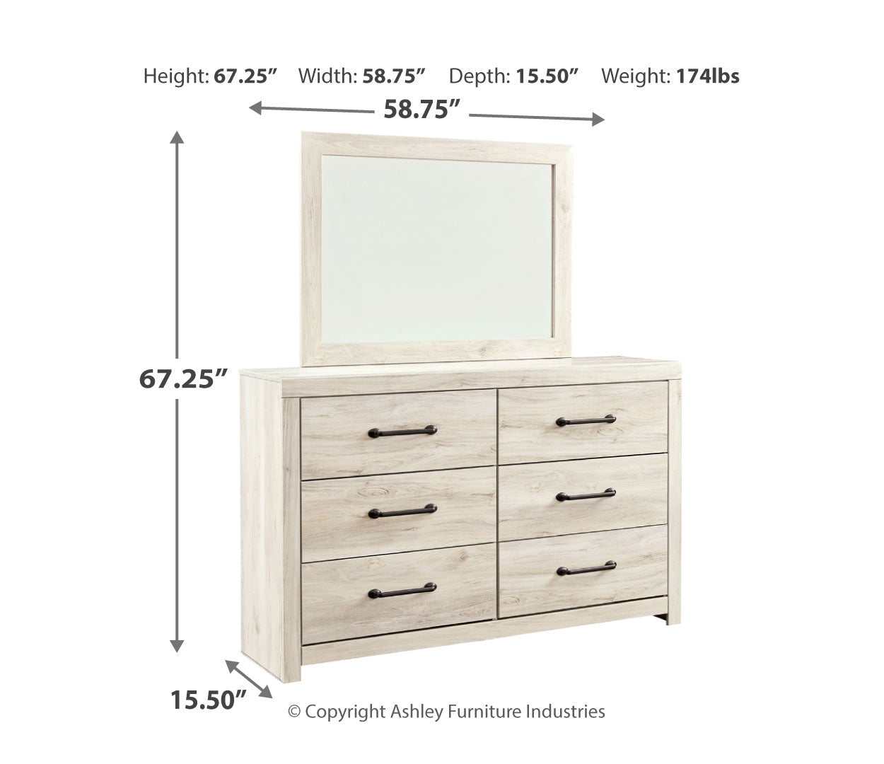 (Online Special Price) Cambeck Whitewash Dresser & Mirror - Ornate Home