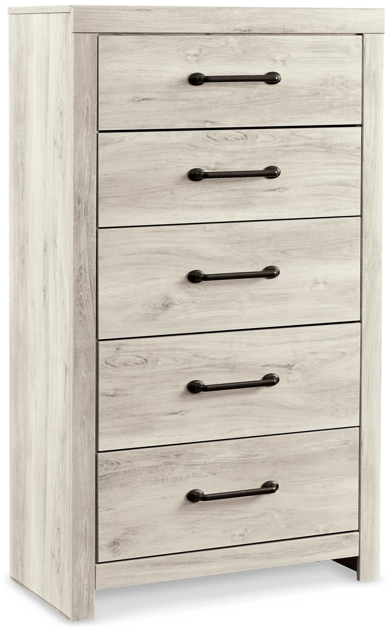 (Online Special Price) Cambeck Whitewash King Panel Bedroom Set w/ 2 Storage Drawers - Ornate Home