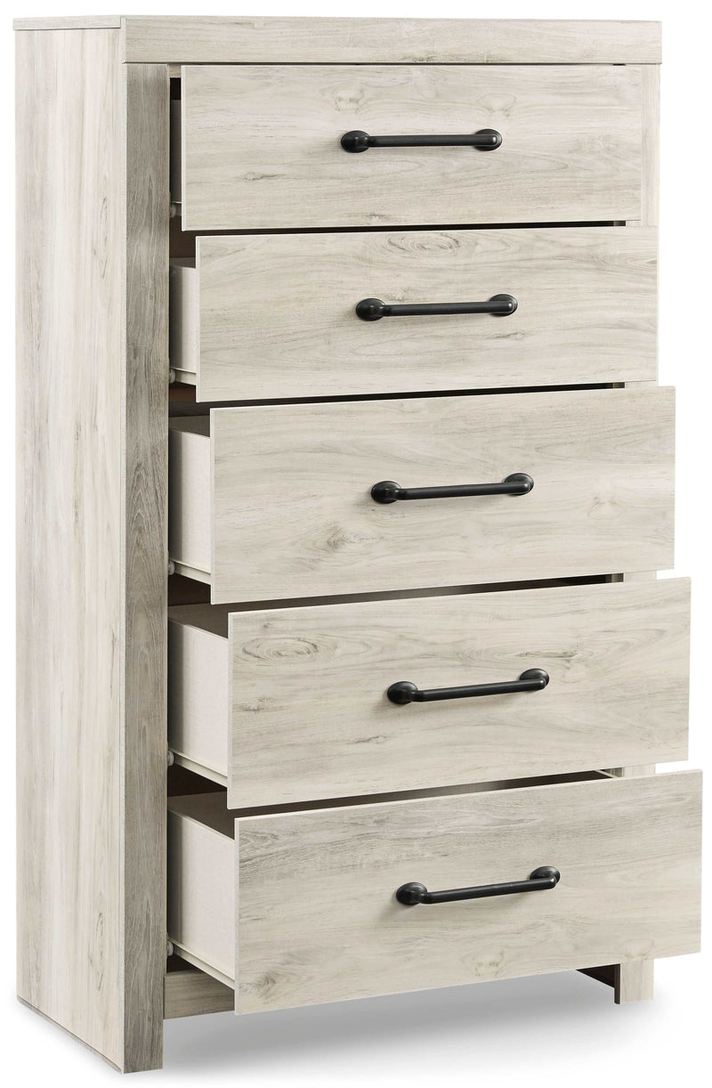 (Online Special Price) Cambeck Whitewash Full Panel Bedroom Set w/ 4 Storage Drawers - Ornate Home