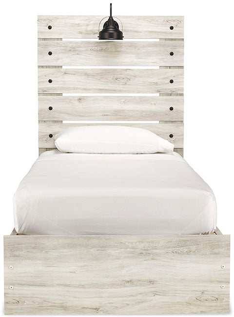 (Online Special Price) Cambeck Whitewash Twin Panel Bed w/ 4 Storage Drawers - Ornate Home