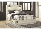 (Online Special Price) Cambeck Whitewash Queen Panel Bed w/ 2 Storage Drawers - Ornate Home