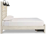 (Online Special Price) Cambeck Whitewash Queen Panel Bed w/ 2 Storage Drawers - Ornate Home