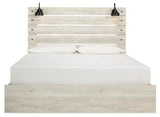 Cambeck Whitewash King Panel Bed with Storage, Dresser, Chest and 2 Nightstands