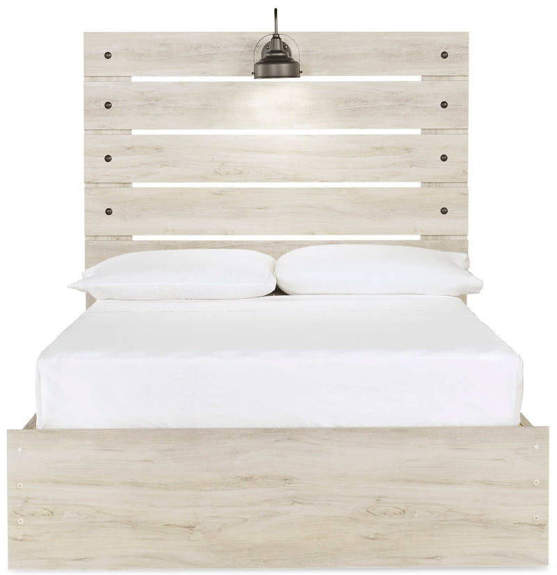 (Online Special Price) Cambeck Whitewash Full Panel Bed w/ 2 Storage Drawers - Ornate Home