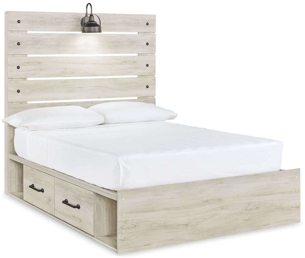 (Online Special Price) Cambeck Whitewash Full Panel Bedroom Set w/ 4 Storage Drawers - Ornate Home