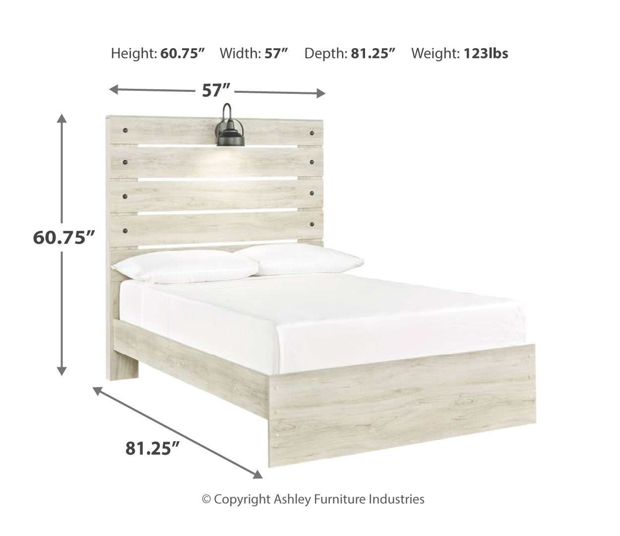 Cambeck Whitewash Full Panel Bed - Ornate Home