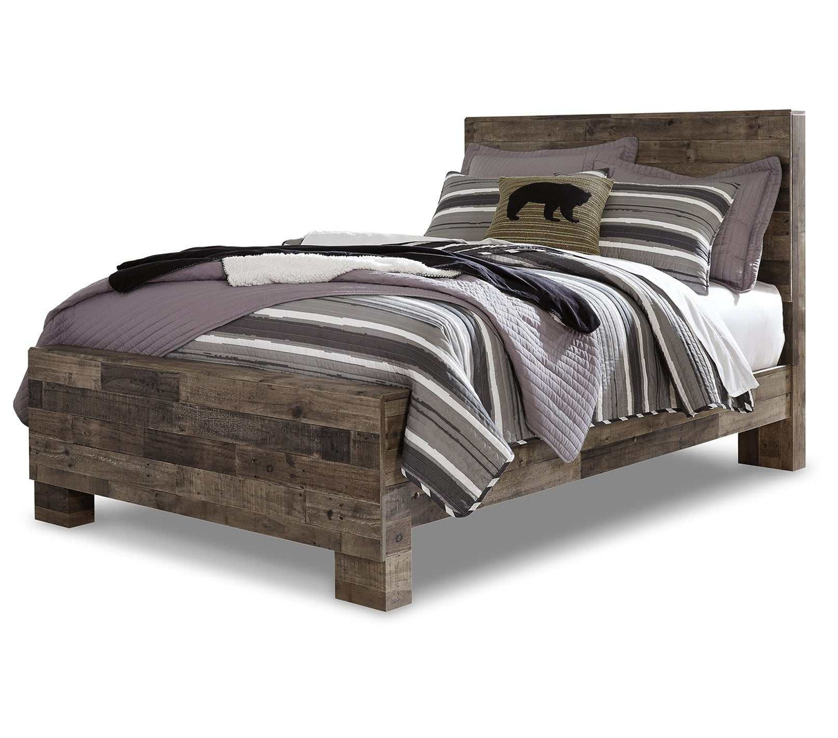 (Online Special Price) Derekson Multi Gray Full Panel Bed - Ornate Home