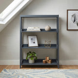 Sloane Blue 3 Fixed Shelves Bookcase